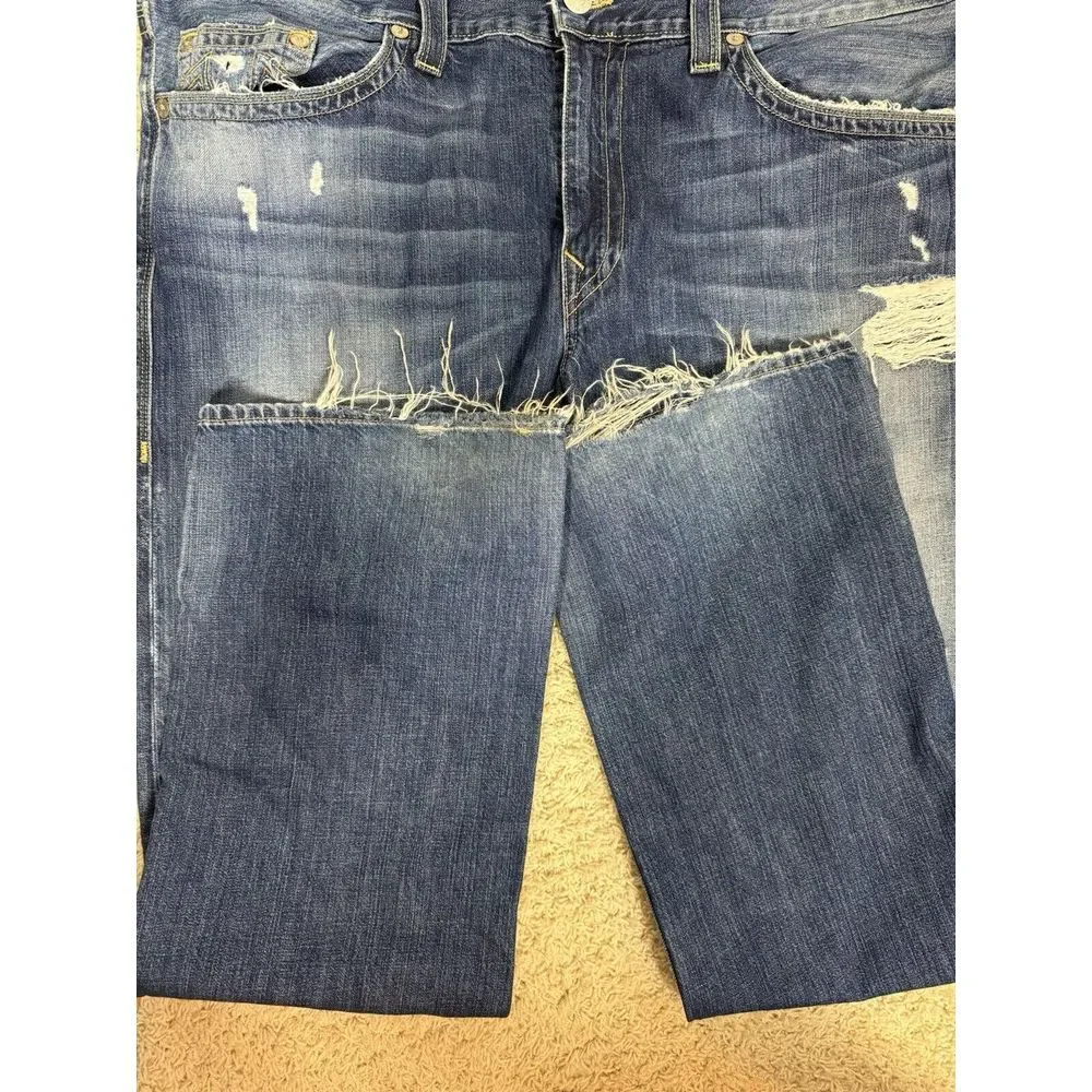 True Religion Mens Bobby Super T Jeans Thick Stitch Flap Pockets‎ Size 42 X 33